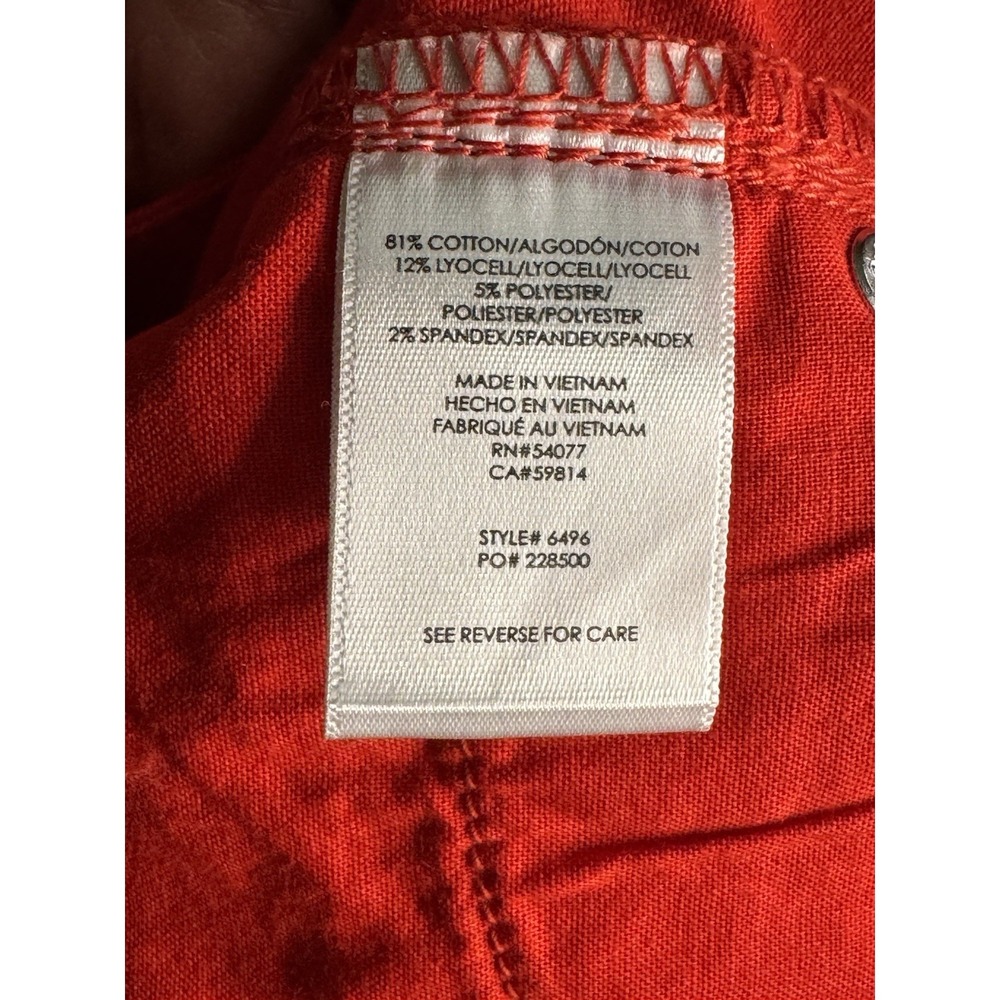Cabi Red Kick Flare Jeans Womens Size 2 Stretch Denim Cropped Pants 6496 Bold - Picture 5 of 5